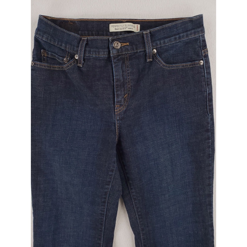 Levis 512 Jeans Womens 8 Short Perfectly Slimming Bootcut Flap Pocket Stretch - Picture 2 of 14